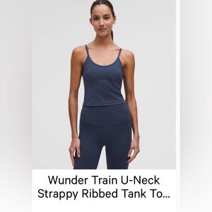 NWOT Lululemon Wunder Train U-Neck Strappy Ribbed Tank Top - Club Blue
